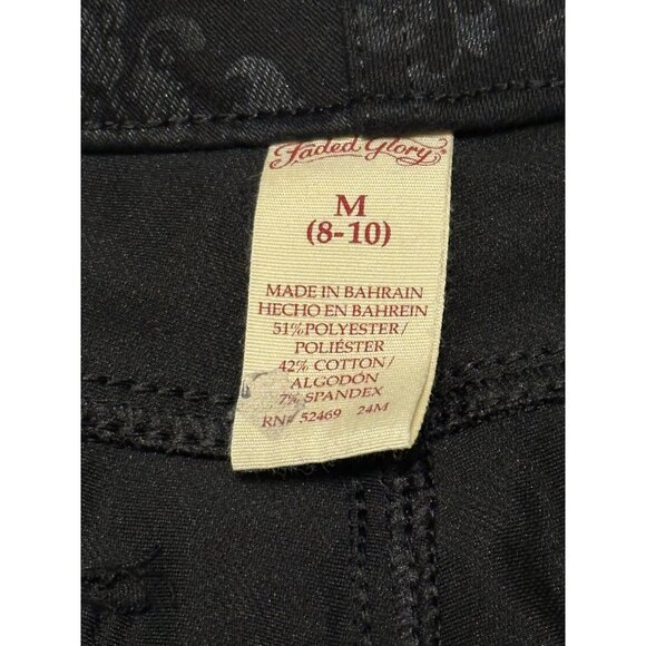 Faded Glory Black Slim Fit Shorts Polyester Cotton Blend Women's Size M (8-10) - Picture 9 of 11